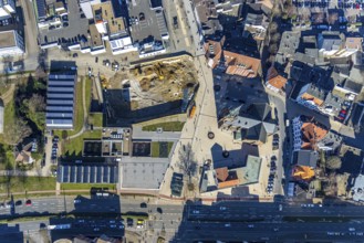 Aerial view, new construction Europagarten, Europaplatz, Kreuzkirche, LWL-Museum für Archäologie,