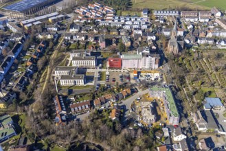 Aerial view, construction site campus of the St. Elisabeth Group, Widumer Höfe retirement homes,