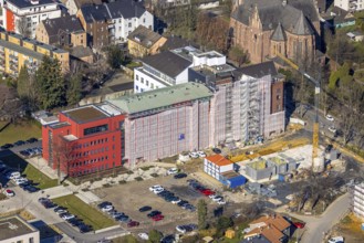 Aerial view, construction site campus of the St. Elisabeth Group, Widumer Höfe retirement homes,