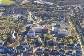 Aerial view, construction site campus of the St. Elisabeth Group, Widumer Höfe retirement homes,