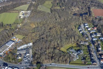 Aerial photo, nature reserve Voßnacken, forest area, Börnig, Herne, Ruhr area, North