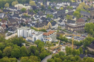 Aerial view, construction site and new construction at the retirement home GVS Herdecke, The View,