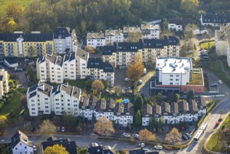 Aerial view, residential area Westender Weg and Rostesiepen in the district Westende in Herdecke,