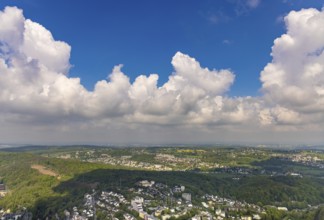Aerial photo, clouds over Herdecke, Westende, Herdecke, Ruhr area, North Rhine-Westphalia, Germany,