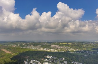 Aerial photo, clouds over Herdecke, Westende, Herdecke, Ruhr area, North Rhine-Westphalia, Germany,