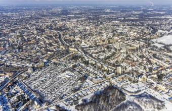 Aerial view, allotment garden association Herne Süd, local view Herne, Riemke, Bochum, Ruhr area,