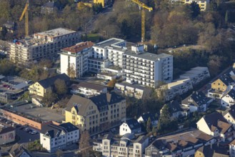 Aerial view, construction site old people's home GVS Herdecke in Herdecke, Ruhr area, North