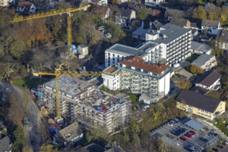 Aerial view, construction site retirement home GVS Herdecke in Herdecke, Ruhr area, North
