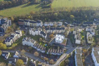 Aerial view, residential area Westender Weg and Rostesiepen in the district Westende in Herdecke,
