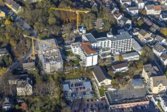 Aerial view, construction site old people's home GVS Herdecke in Herdecke, Ruhr area, North