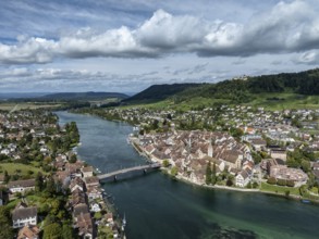 Aerial view of Stein am Rhein, Canton Schaffhausen, Switzerland