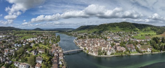 Aerial view, panorama of Stein am Rhein, Canton Schaffhausen, Switzerland