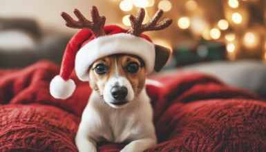 Adorable Christmas Puppies: Festive Dog Outfits Featuring Santa Hats And Reindeer Horns For The