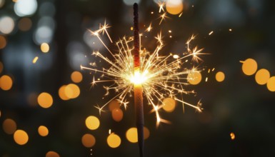Celebratory New Year'S Eve Sparkler Burning Brightly And Bringing Joy To All In Attendance, AI