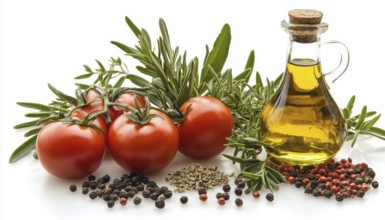 Delicious Combination Of Olive Oil, Tomato, And Herbs Served Over White Bread, Perfect For A Light