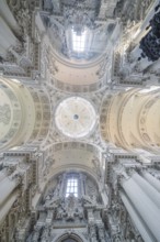 Artfully decorated baroque ceiling view with refined architecture and rich details, Munich, Germany