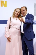 Wolfram Kons and Alexa Apermann arriving at the Bertelsmann Summer Party 2025 at the Bertelsmann