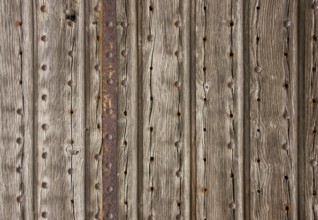Full frame abstract detail of a weathered wooden facade