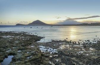 Coastal scenery at Tenerife, canary Islands, Spain, at evening time