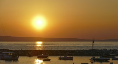 Sundown scenery around Chalkidiki, a peninsula and part of the region of Central Macedonia in