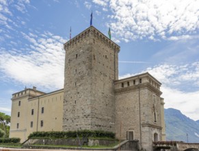 Scenery including a castle named Rocca di Riva in Riva del Garda located at Lake Garda in Northern