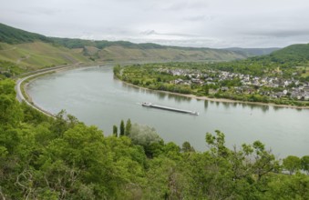 High angle scenery at the Middle Rhine near Filsen in Germany