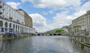Scenery around the Inner Alster Lake in Hamburg, Germany