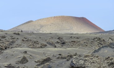 Impression at the Timanfaya National Park in Lanzarote, part of the Canary Islands in Spain
