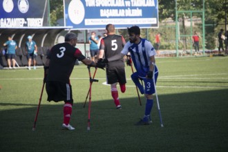 Football for the disabled amputees. The final match of amputee football between Sahinbey Belediye