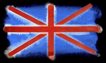 Watercolor illustration of the Great Britain flag
