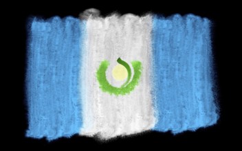 Watercolor illustration of the Guatemala flag