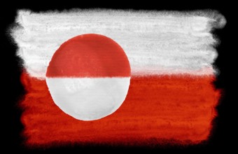 Watercolor illustration of the Greenland flag