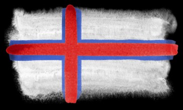 Watercolor illustration of the Faroe Islands flag