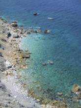 High angle coastal scenery at Skiathos which is one of the greek Sporades islands