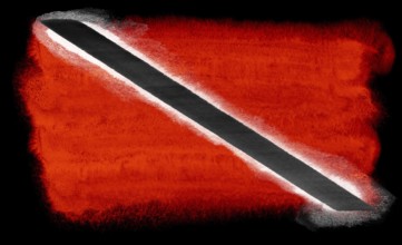 Watercolor illustration of the Trinidad and Tobago flag