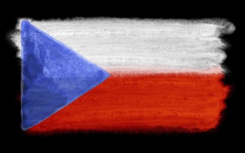 Watercolor illustration of the Czech Republic flag