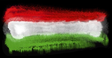 Watercolor illustration of the Hungary flag