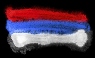Watercolor illustration of the Serbia flag