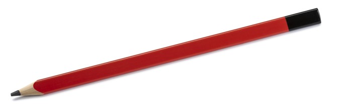 Red pencil in white back with shadow