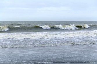Wavy coastal scenery at the north sea seen in Zeeland