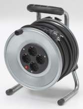 Metallic cable drum in white back with shadow