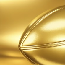 AI generated image showing a golden football detail in golden ambiance