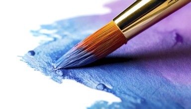 AI generated closeup image showing a brush tip while painting