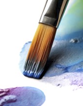 AI generated closeup image showing a brush tip while painting