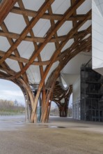 Architectural detail seen at the Centre Pompidou-Metz, a museum of modern and contemporary art in