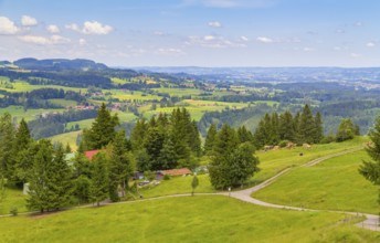 Idyllic scenery around the Immenstaedter Horn, a mountain in the Upper Allgaeu in Bavaria, Germany