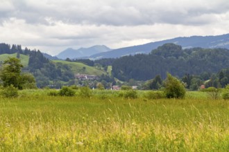 Idyllic scenery around Immenstadt, a town in the Upper Allgaeu in Bavaria, Germany