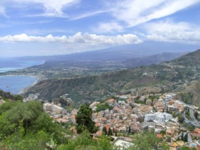 High angle view showing the bay of Naxos in Sicily