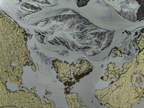 Lava, mosses, river, river course, branched, cloudy, summer, aerial view, Kirkjubaerklaustur,