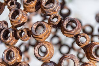 Full frame rusty screw nut background